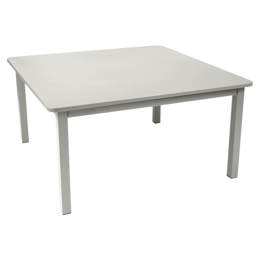 Fermob Craft Square Table 143 x 143 cm in Clay Grey – large square garden dining table in powder-coated steel
