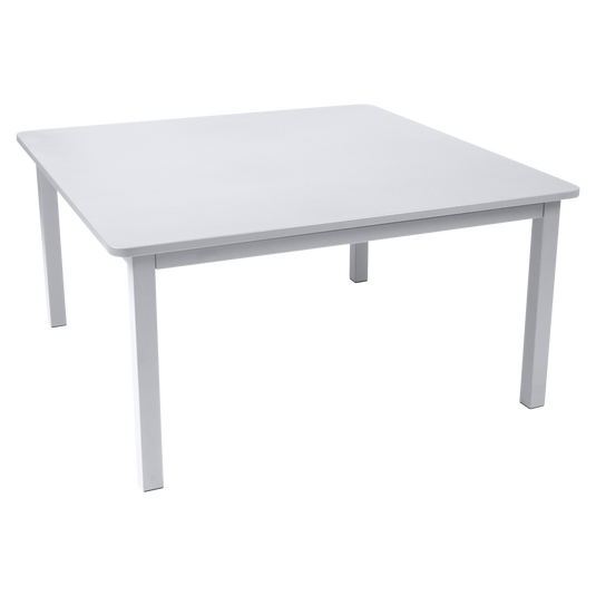 Fermob Craft Square Table 143 x 143 cm in Cotton White – large square garden dining table in powder-coated steel