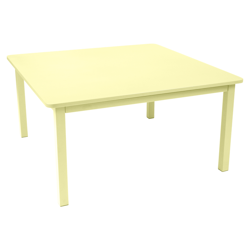 Load image into Gallery viewer, Fermob Craft Square Table 143 x 143 cm in Frosted Lemon – large square garden dining table in powder-coated steel
