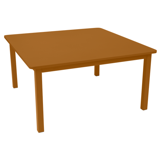 Fermob Craft Square Table 143 x 143 cm in Gingerbread – large square garden dining table in powder-coated steel
