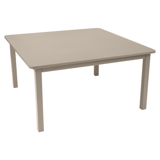 Fermob Craft Square Table 143 x 143 cm in Nutmeg – large square garden dining table in powder-coated steel