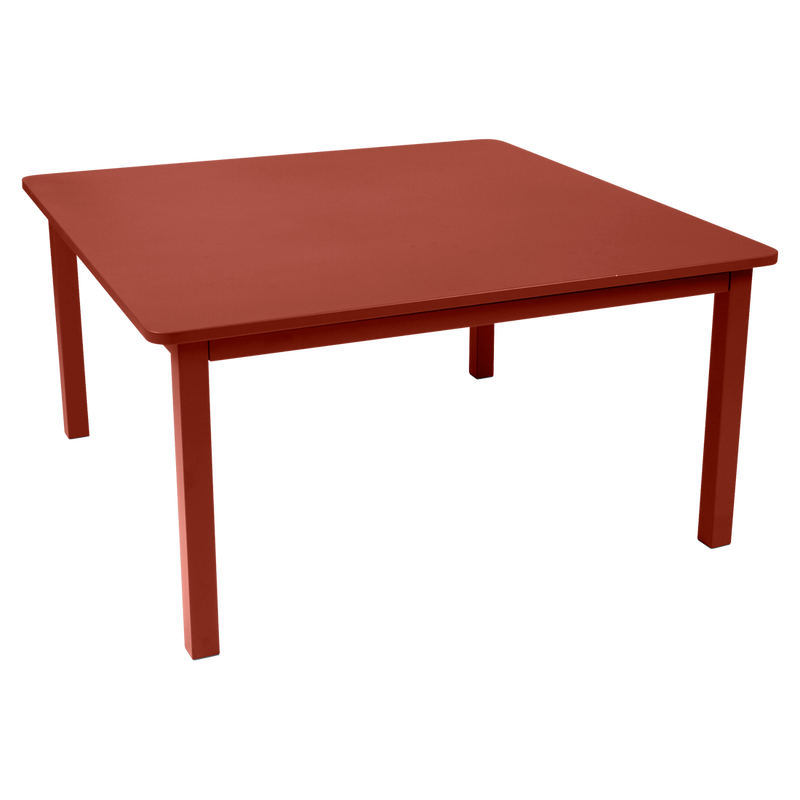 Load image into Gallery viewer, Fermob Craft Square Table 143 x 143 cm in Red Ochre – large square garden dining table in powder-coated steel
