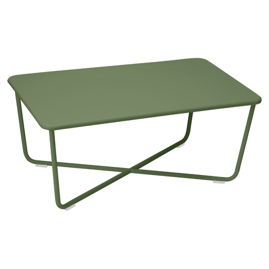 Fermob Croisette Low Table 97 x 57 cm in Cactus – outdoor coffee table in powder-coated steel