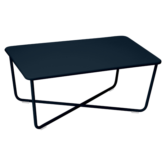 Fermob Croisette Low Table 97 x 57 cm in Deep Blue – outdoor coffee table in powder-coated steel