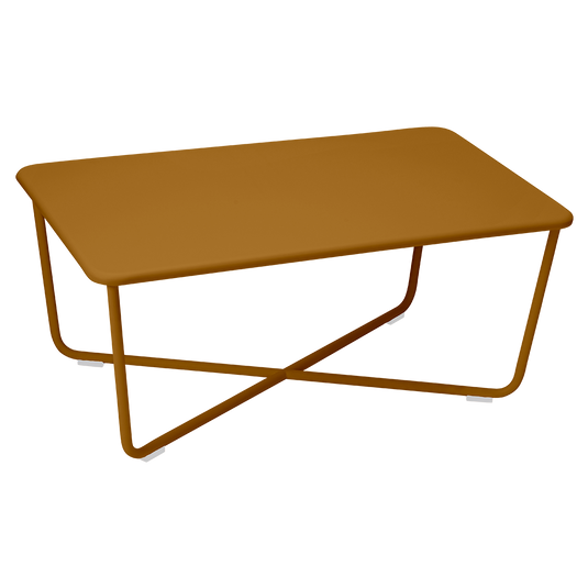 Fermob Croisette Low Table 97 x 57 cm in Gingerbread – outdoor coffee table in powder-coated steel