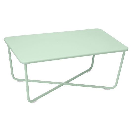 Fermob Croisette Low Table 97 x 57 cm in Ice Mint – outdoor coffee table in powder-coated steel