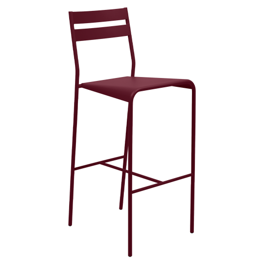Fermob Facto Bar Chair in Black Cherry – outdoor bar chair in powder-coated steel