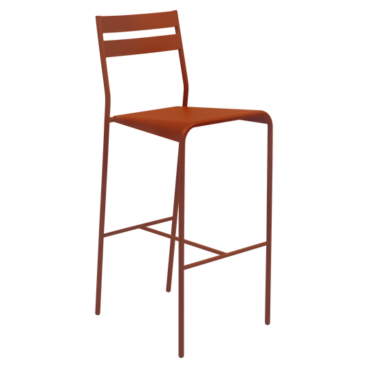 Fermob Facto Bar Chair in Candied Orange – outdoor bar chair in powder-coated steel