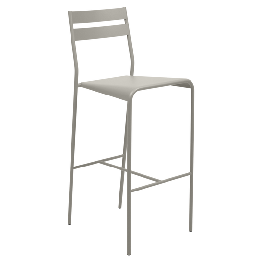 Fermob Facto Bar Chair in Clay Grey – outdoor bar chair in powder-coated steel