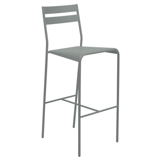 Fermob Facto Bar Chair in Lapilli Grey – outdoor bar chair in powder-coated steel