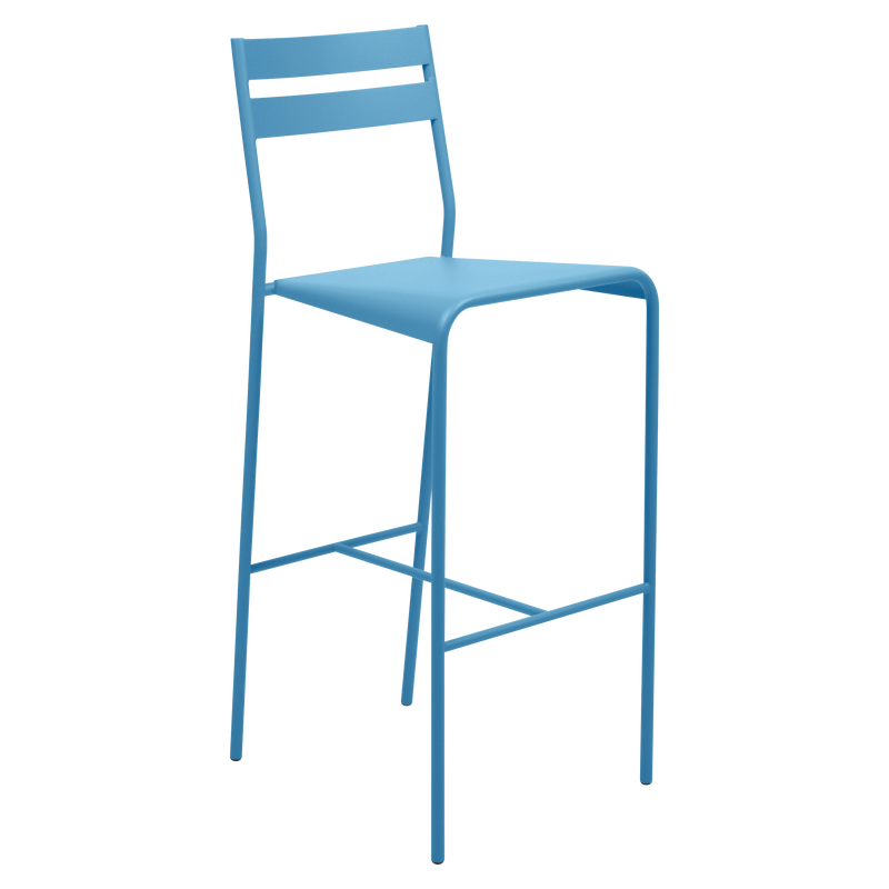 Load image into Gallery viewer, Fermob Facto Bar Chair in Maya Blue – outdoor bar chair in powder-coated steel
