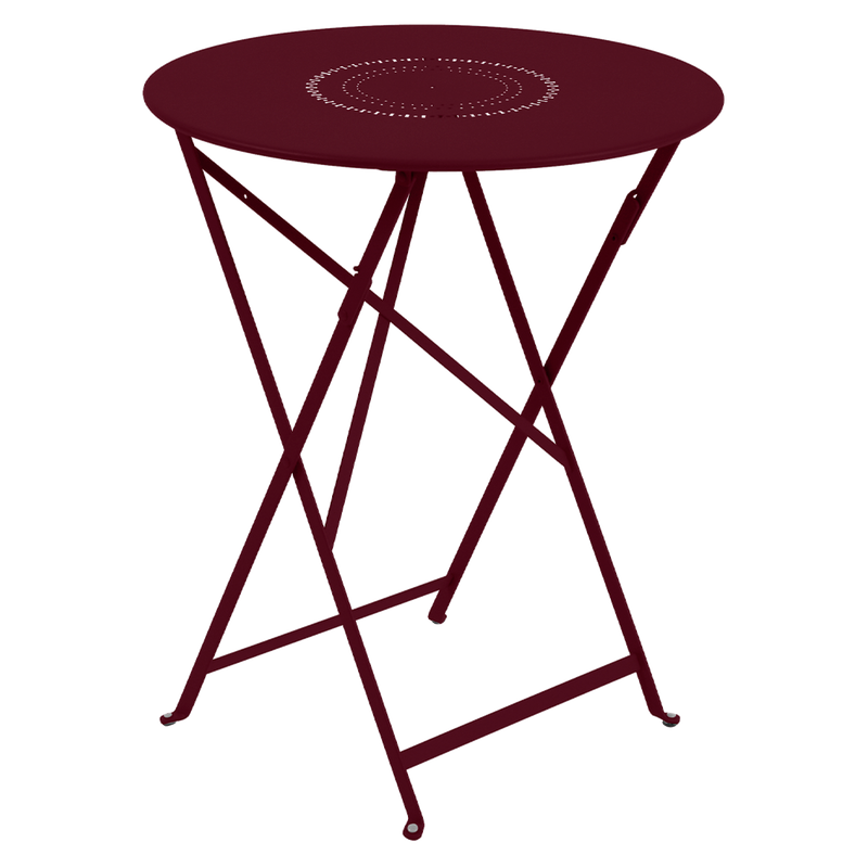 Load image into Gallery viewer, Fermob Floreal Folding Table Ø60 cm in Black Cherry – folding bistro table in powder-coated steel
