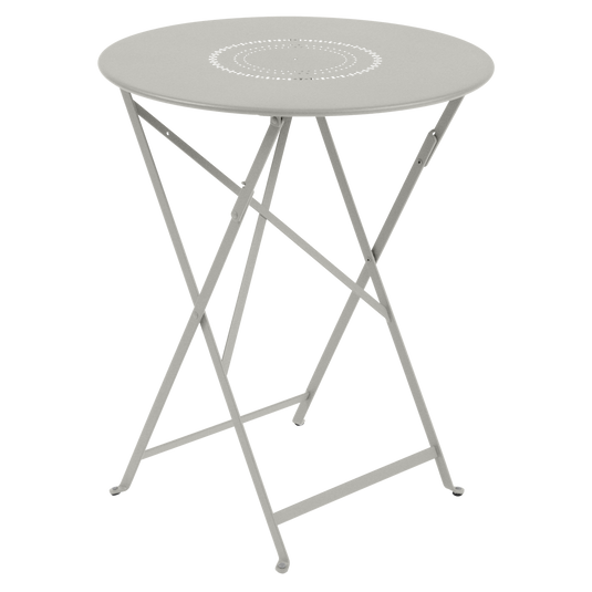 Fermob Floreal Folding Table Ø60 cm in Clay Grey – folding bistro table in powder-coated steel