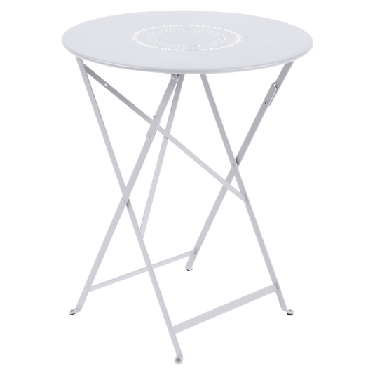 Fermob Floreal Folding Table Ø60 cm in Cotton White – folding bistro table in powder-coated steel