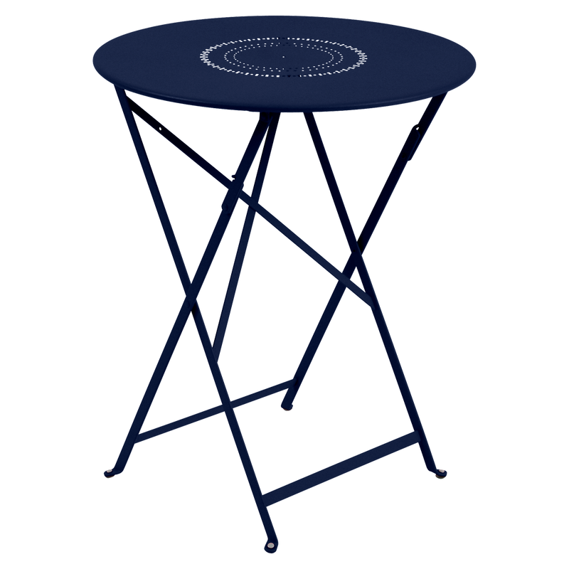 Load image into Gallery viewer, Fermob Floreal Folding Table Ø60 cm in Deep Blue – folding bistro table in powder-coated steel
