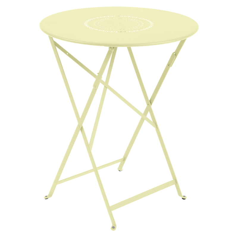 Load image into Gallery viewer, Fermob Floreal Folding Table Ø60 cm in Frosted Lemon – folding bistro table in powder-coated steel
