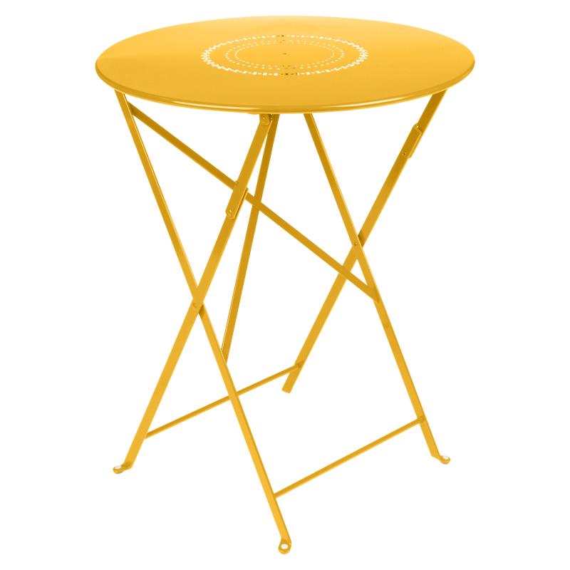 Load image into Gallery viewer, Fermob Floreal Folding Table Ø60 cm in Honey – folding bistro table in powder-coated steel
