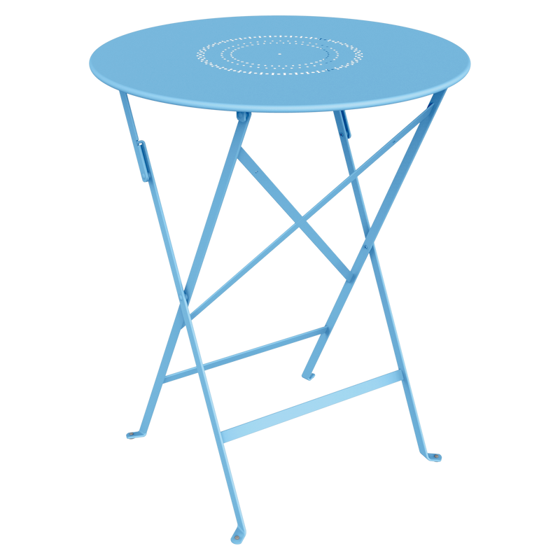 Load image into Gallery viewer, Fermob Floreal Folding Table Ø60 cm in Maya Blue – folding bistro table in powder-coated steel
