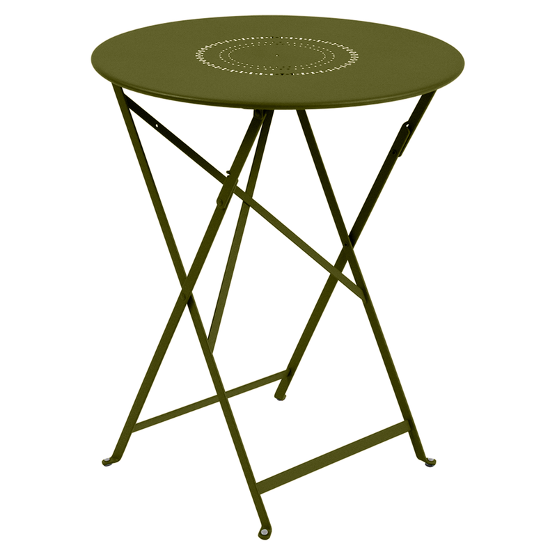Load image into Gallery viewer, Fermob Floreal Folding Table Ø60 cm in Pesto Green – folding bistro table in powder-coated steel
