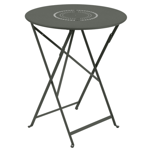 Fermob Floreal Folding Table Ø60 cm in Rosemary – folding bistro table in powder-coated steel