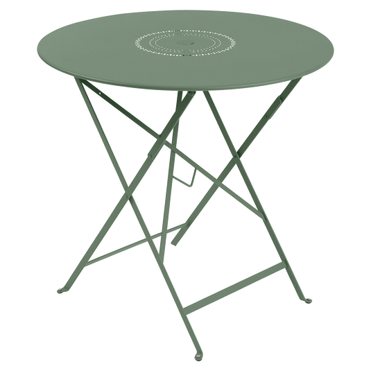 Fermob Floreal Folding Table Ø77 cm in Cactus – round folding garden table in powder-coated steel