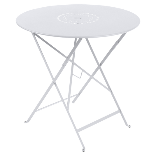 Fermob Floreal Folding Table Ø77 cm in Cotton White – round folding garden table in powder-coated steel