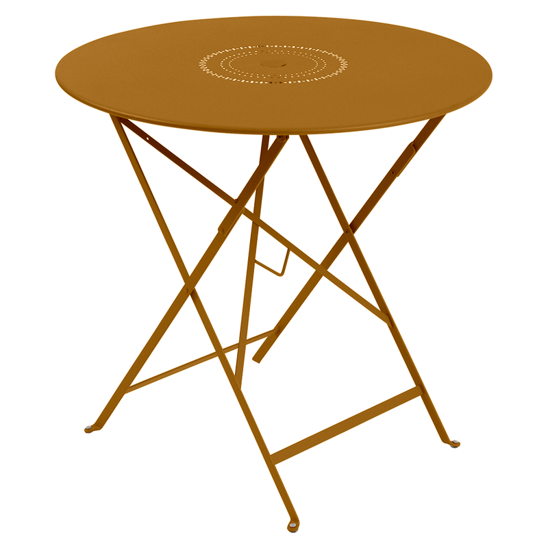 Load image into Gallery viewer, Fermob Floreal Folding Table Ø77 cm in Gingerbread – round folding garden table in powder-coated steel

