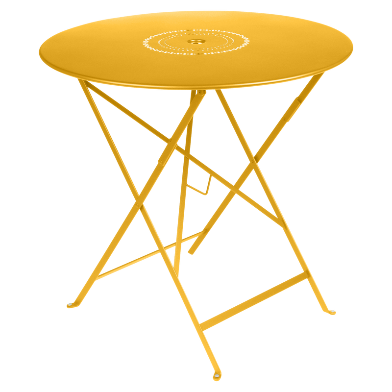 Load image into Gallery viewer, Fermob Floreal Folding Table Ø77 cm in Honey – round folding garden table in powder-coated steel

