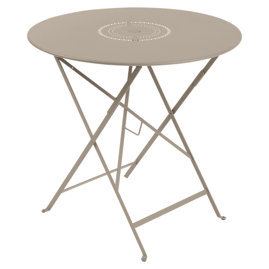 Fermob Floreal Folding Table Ø77 cm in Nutmeg – round folding garden table in powder-coated steel