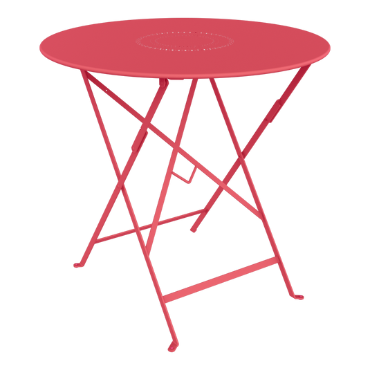 Fermob Floreal Folding Table Ø77 cm in Rosalie – round folding garden table in powder-coated steel