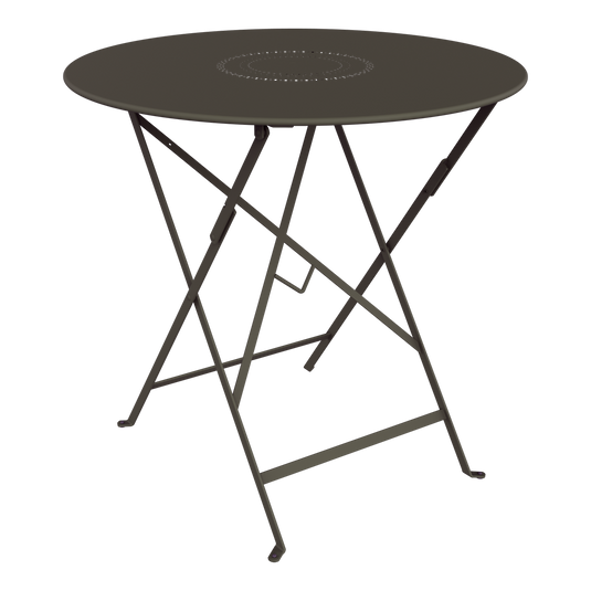 Fermob Floreal Folding Table Ø77 cm in Tonka – round folding garden table in powder-coated steel
