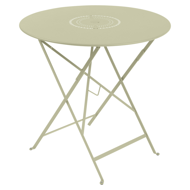 Load image into Gallery viewer, Fermob Floreal Folding Table Ø77 cm in Willow Green – round folding garden table in powder-coated steel
