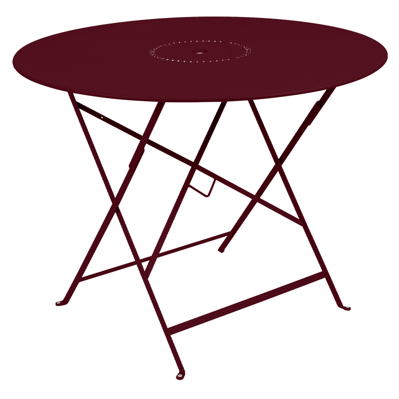 Load image into Gallery viewer, Fermob Floreal Folding Table Ø96 cm in Black Cherry – large round folding table in powder-coated steel
