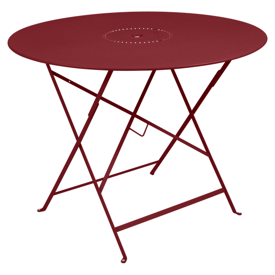Fermob Floreal Folding Table Ø96 cm in Chilli – large round folding table in powder-coated steel