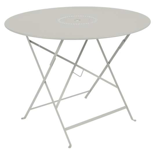 Fermob Floreal Folding Table Ø96 cm in Clay Grey – large round folding table in powder-coated steel