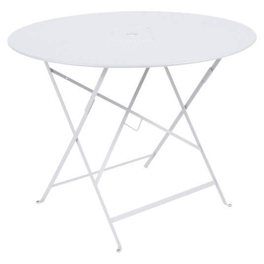 Fermob Floreal Folding Table Ø96 cm in Cotton White – large round folding table in powder-coated steel
