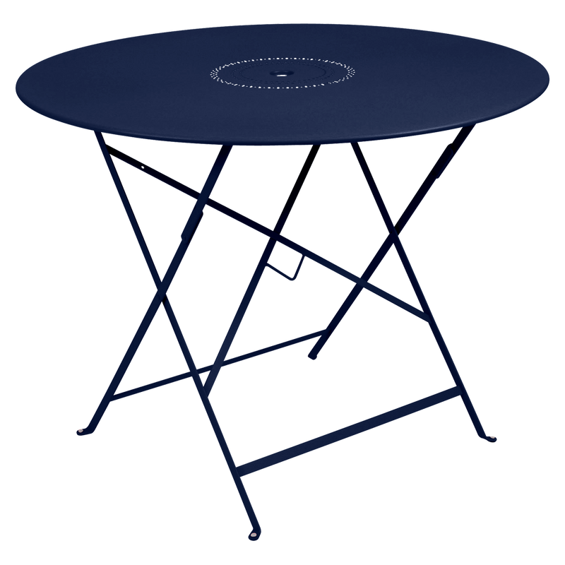 Load image into Gallery viewer, Fermob Floreal Folding Table Ø96 cm in Deep Blue – large round folding table in powder-coated steel
