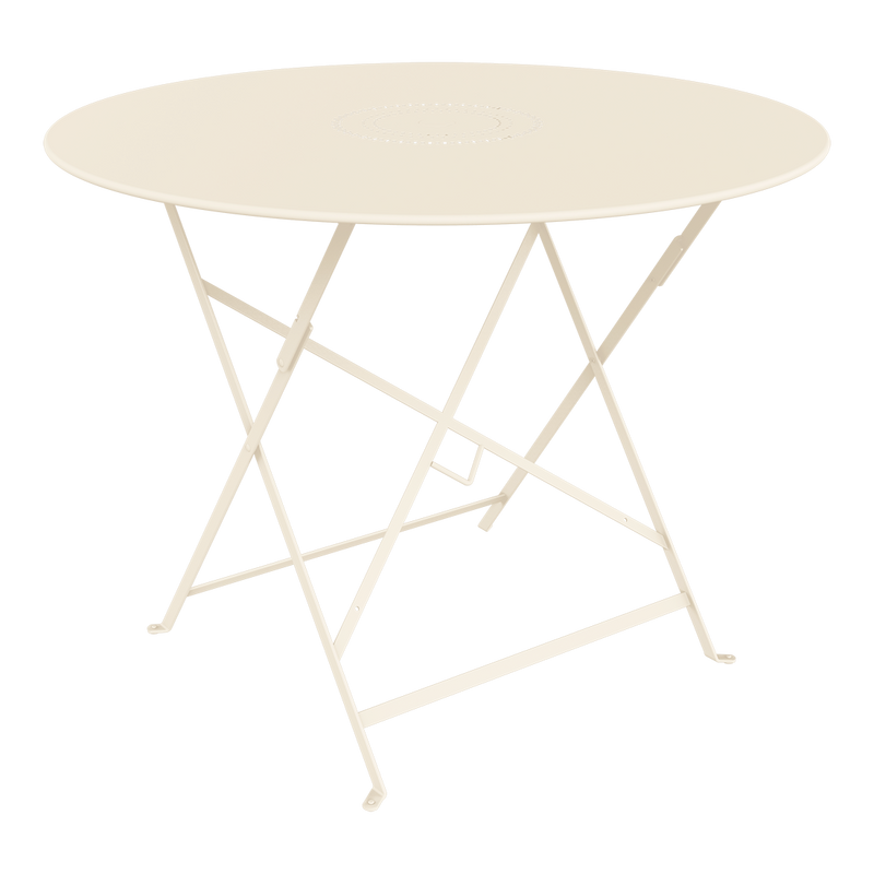 Load image into Gallery viewer, Fermob Floreal Folding Table Ø96 cm in Latte Beige – large round folding table in powder-coated steel

