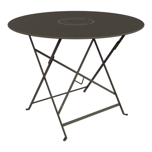 Fermob Floreal Folding Table Ø96 cm in Tonka – large round folding table in powder-coated steel