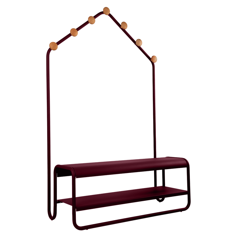 Load image into Gallery viewer, Fermob Funambule Cloakroom Bench in Black Cherry
