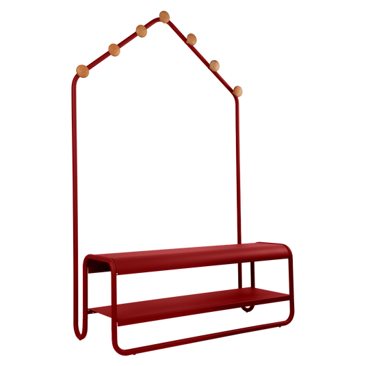 Fermob Funambule Cloakroom Bench in Chilli
