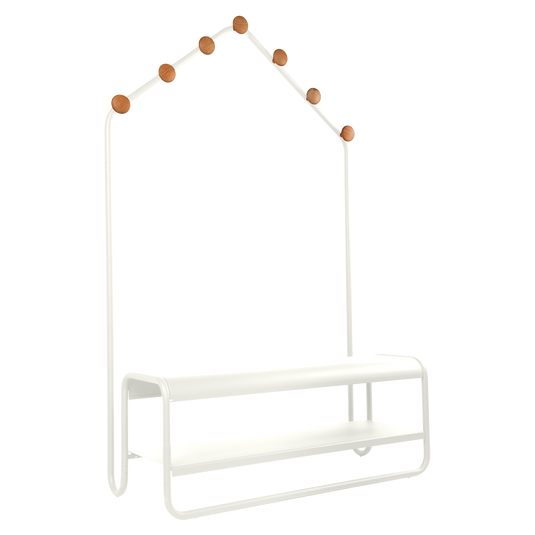 Fermob Funambule Cloakroom Bench in Cotton White