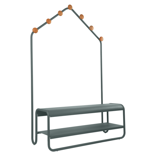 Fermob Funambule Cloakroom Bench in Storm Grey