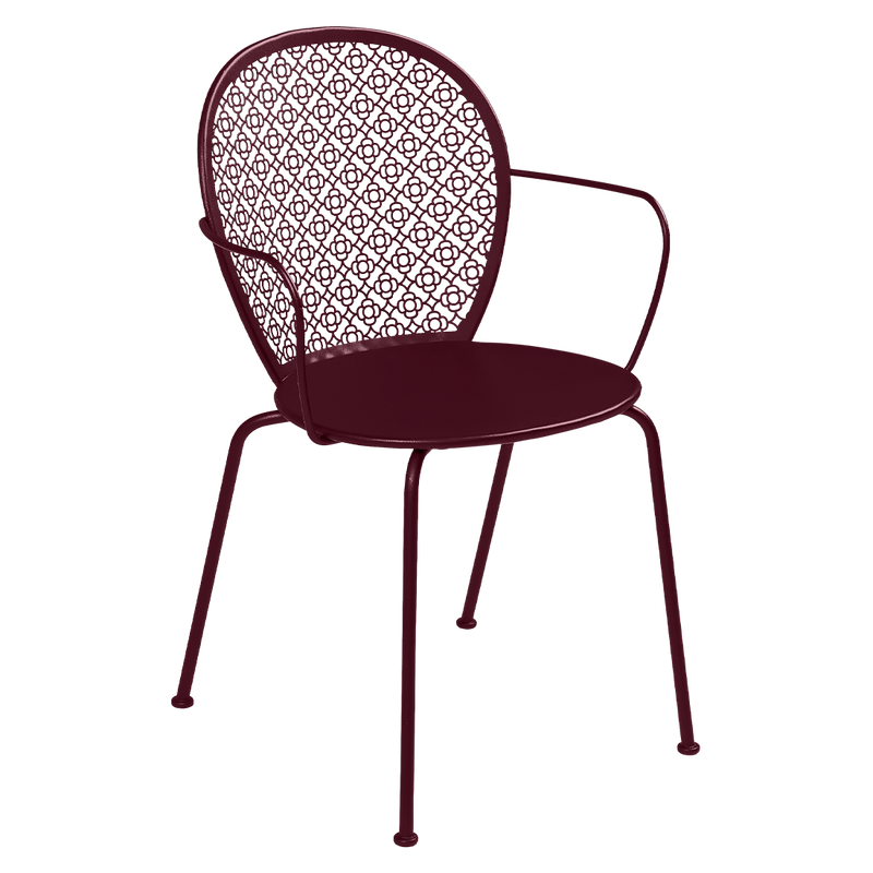 Load image into Gallery viewer, Fermob Lorette Armchair in Black Cherry – romantic metal garden armchair in powder-coated steel

