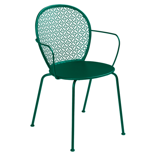 Fermob Lorette Armchair in Cedar Green – romantic metal garden armchair in powder-coated steel