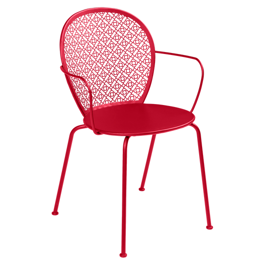 Fermob Lorette Armchair in Chilli – romantic metal garden armchair in powder-coated steel
