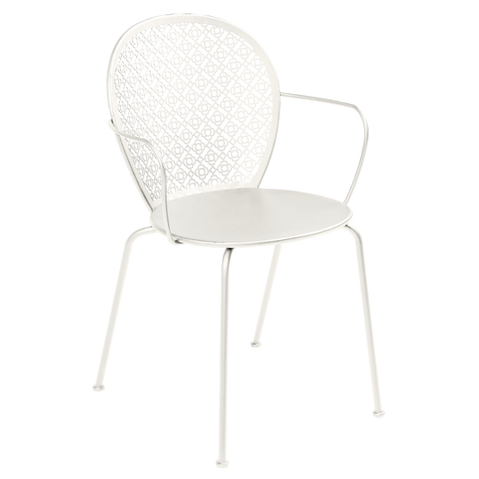 Fermob Lorette Armchair in Clay Grey – romantic metal garden armchair in powder-coated steel