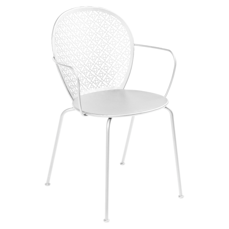 Load image into Gallery viewer, Fermob Lorette Armchair in Cotton White – romantic metal garden armchair in powder-coated steel
