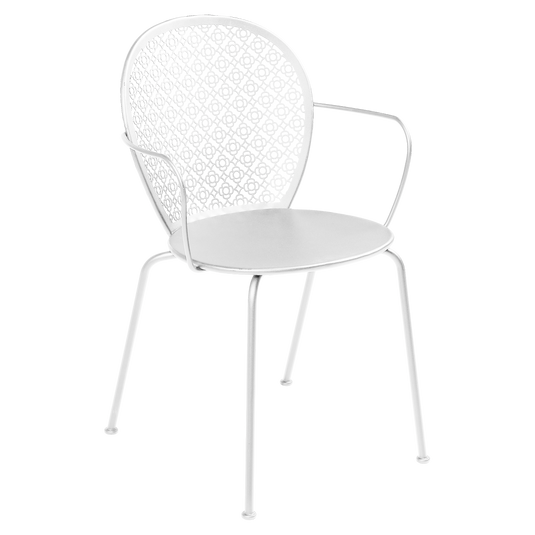 Fermob Lorette Armchair in Cotton White – romantic metal garden armchair in powder-coated steel