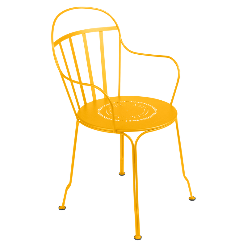 Load image into Gallery viewer, Fermob Louvre Armchair in Honey – stackable metal garden armchair in powder-coated steel
